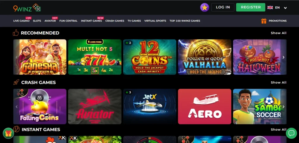 9Winz Game interface image
